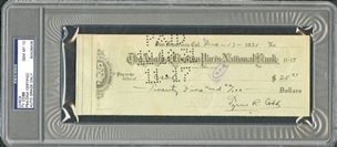 1931 Ty Cobb Double-Signed Check (PSA/DNA Gem Mint 10)